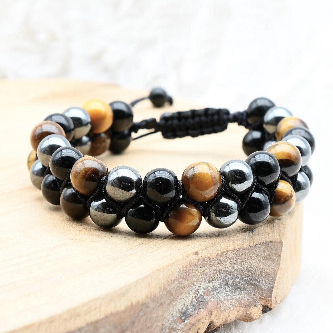 Bracelet Anti-tabac œil De Tigre Et Hématite – Sur Mesure, Fermoir Magnétique, MILA
