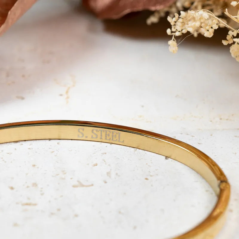 Bracelet "Amour de ma vie", fête des mères en acier inoxydable doré