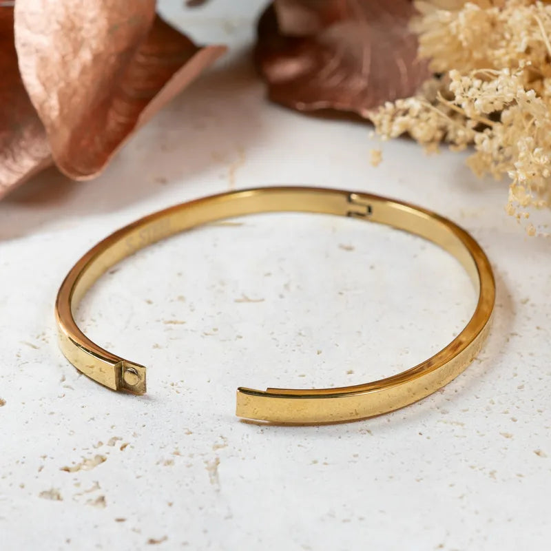 Bracelet "La vie est faite de petits bonheurs", fête des mères en acier inoxydable Doré