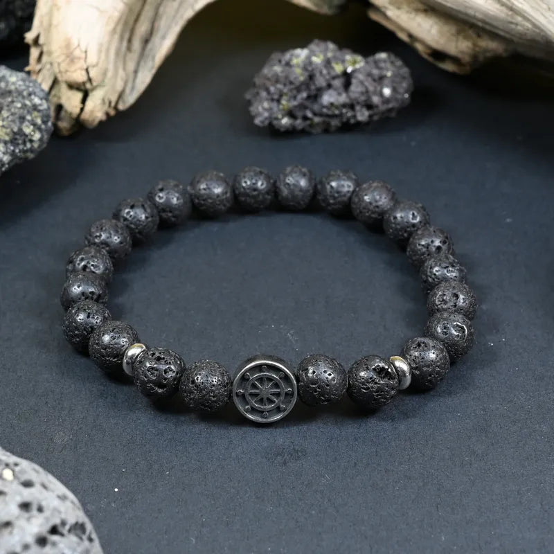 Bracelet Homme Pierre de Lave - Ancrage et Vitalité Marin