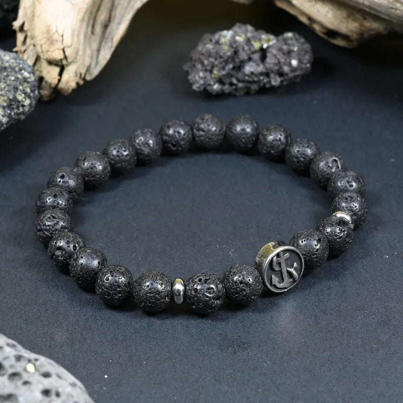 Bracelet Homme Pierre de Lave - Ancrage et Vitalité Marin