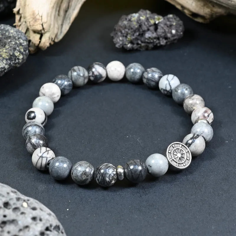 Bracelet Homme Jaspe Gris - Stabilité et Maîtrise Marin