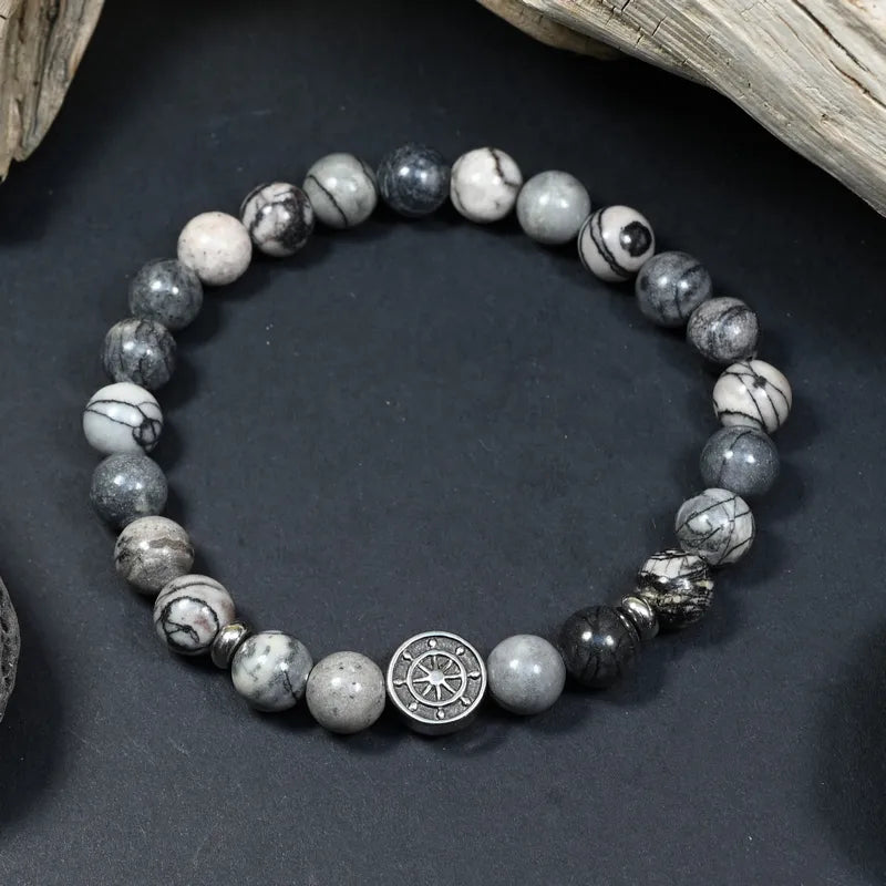 Bracelet Homme Jaspe Gris - Stabilité et Maîtrise Marin