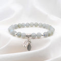 Bracelet "Protection" en Labradorite & Feuille Argent 925 - Pièce de Bijouterie -