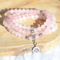 Mala "Amour" en Quartz Rose