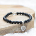 Bracelet "Absorption" en Tourmaline Noire (Coeur en Quartz)