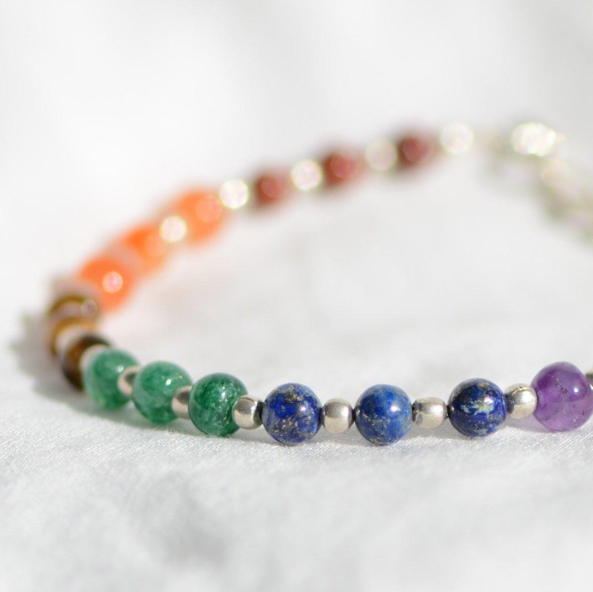 Bracelet "Accord des 7 Chakras" Argenté - lespierresdubienetre