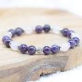Bracelet "Énergie" en Améthyste & Quartz Rose de Madagascar