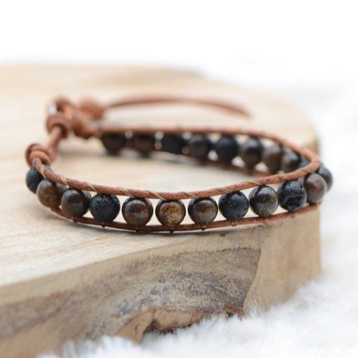 Bracelet Boho "Force et Virilité" - lespierresdubienetre