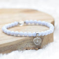 Bracelet "Communication" en Calcédoine (Cœur en Quartz)
