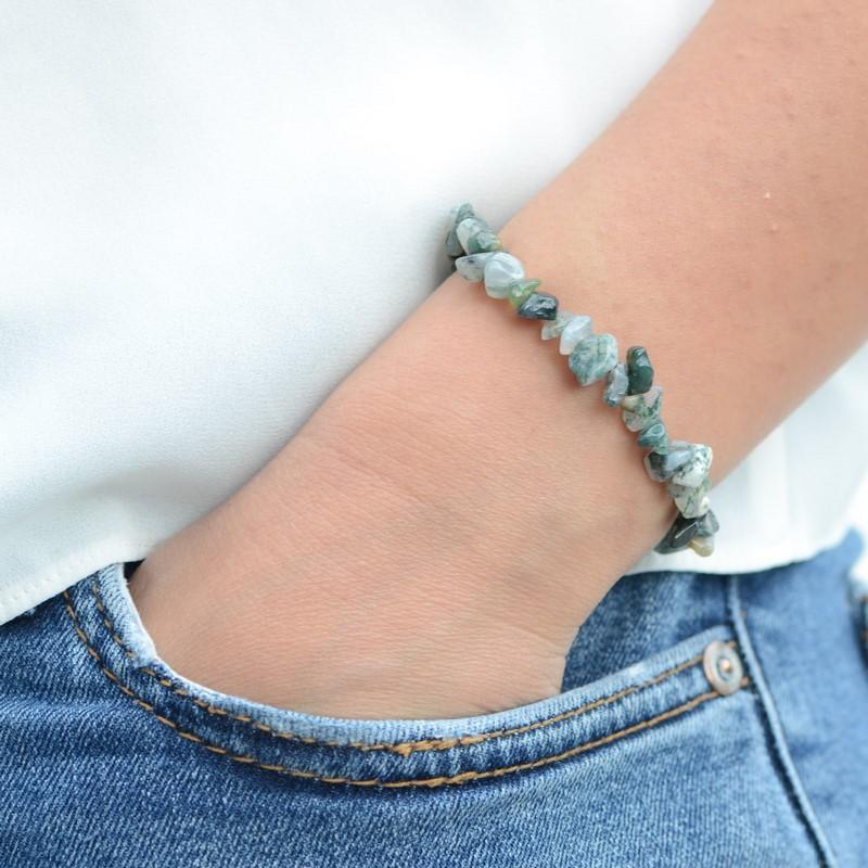 Bracelet "Courage" en Agate Mousse Chip - lespierresdubienetre