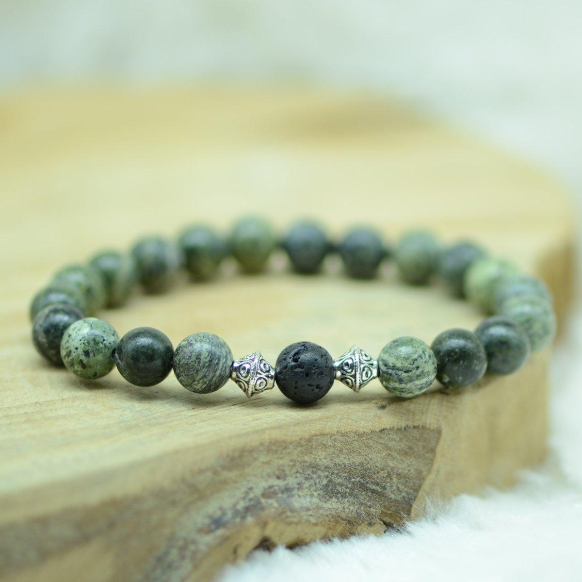 Bracelet "Réparation et Reconstruction" en Jaspe Zèbre et Pierre de Lave - lespierresdubienetre