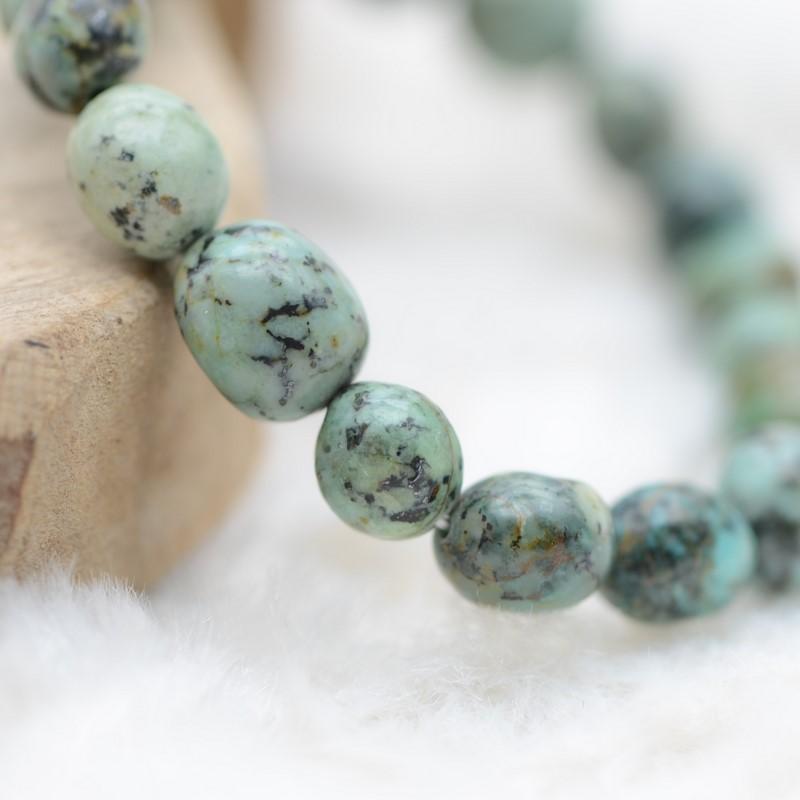 Bracelet roulé "Positif" en Turquoise Verte - lespierresdubienetre