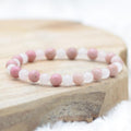 Bracelet "Guérison et Amour" Mix en Rhodonite & Quartz Rose