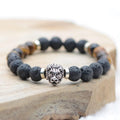 Bracelet Vipponah "Confiance du Lion Style 3" en Pierre de Lave