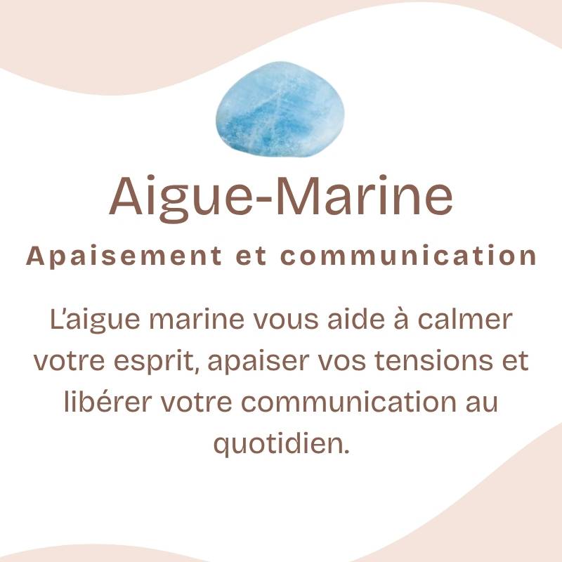 Pendentif "Bonheur" Aigue-Marine et ARGENT 925 : AIG2