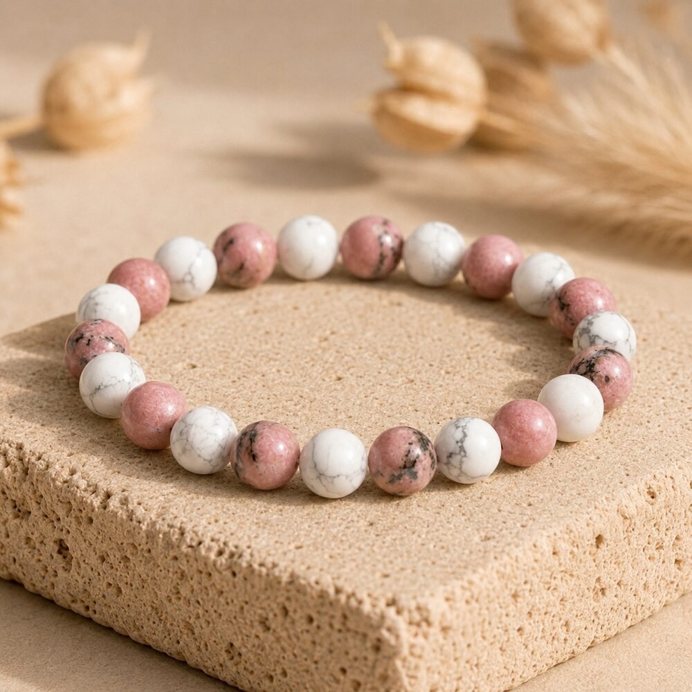 Bracelet "Ménopause" Mix en Rhodonite & Howlite