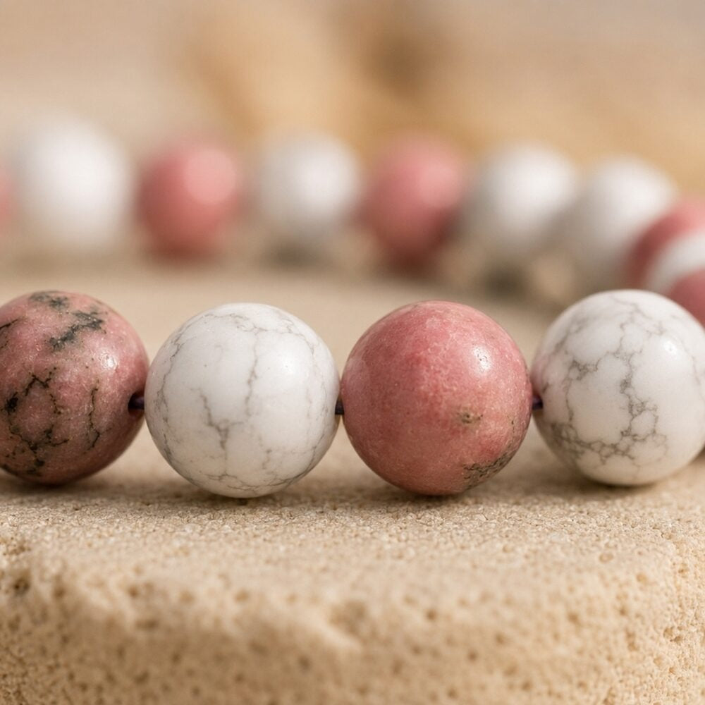 Bracelet "Ménopause" Mix en Rhodonite & Howlite