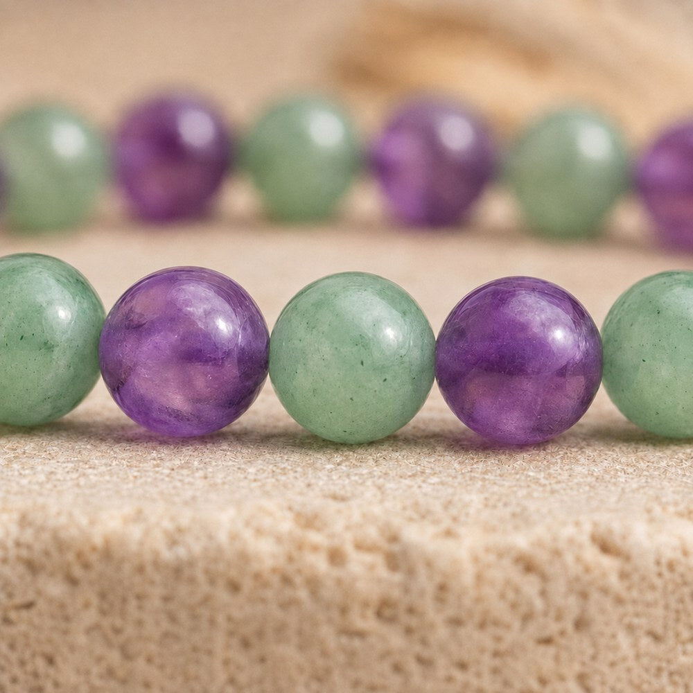 Bracelet "Bien-Être" Mix en Améthyste et Aventurine