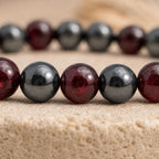 Bracelet "Énergie" Mix en Grenat & Hématite