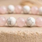 Bracelet "Anti-Stress" Mix en Howlite & Quartz Rose