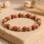 Bracelet "Articulations" Mix en Jaspe Rouge & Jaspe Paysage