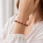 Bracelet "Articulations" Mix en Jaspe Rouge & Jaspe Paysage