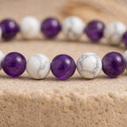 Bracelet "Anti-douleurs" en Howlite et Améthyste