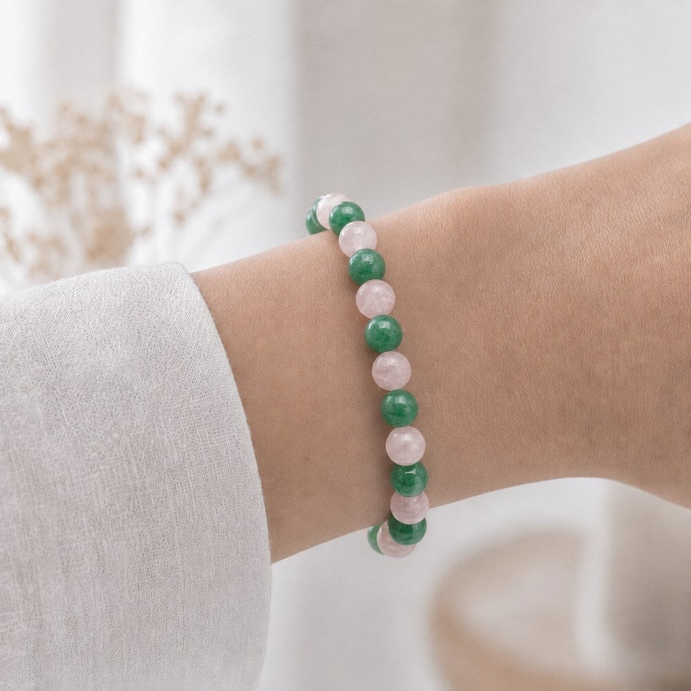 Bracelet "Bien-Être" Mix en Quartz Rose et Aventurine