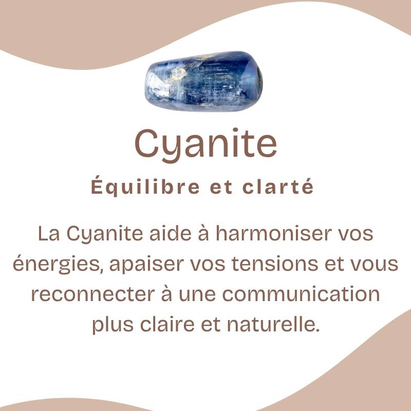 Pierre roulée "Accord" en Cyanite Bleue [RARE] (Lot de 2 pièces)