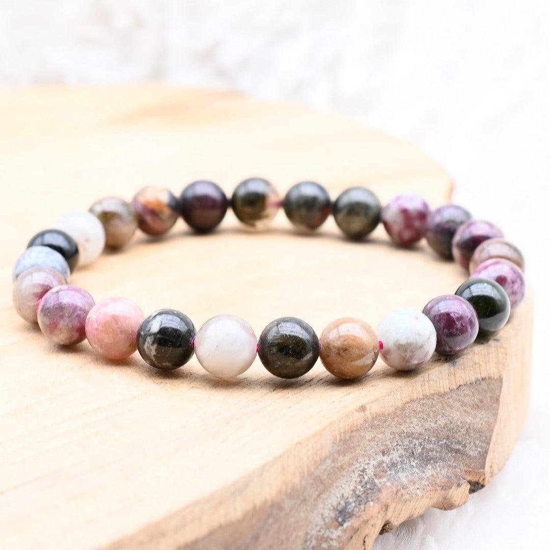 Bracelet "Renfort" en Tourmaline Multicolore - lespierresdubienetre