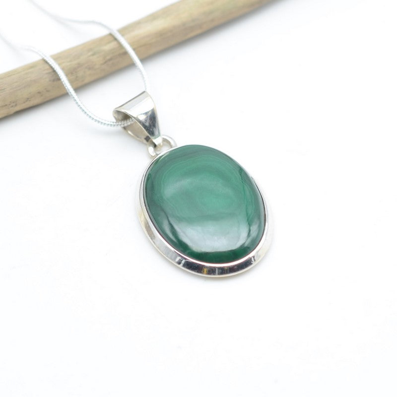 Pendentif "Paix" Malachite et Argent 925 : Mala7