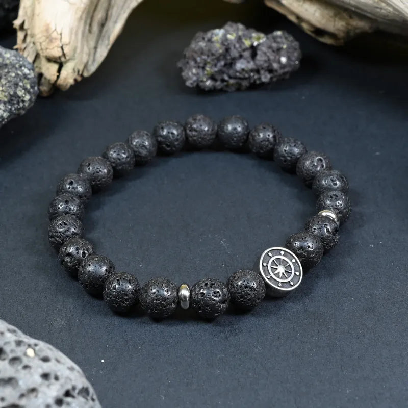 Bracelet Homme Pierre de Lave - Ancrage et Vitalité Marin
