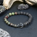 Bracelet Homme Pierre de Lave & Jaspe Héliotrope - Force et Énergie Ancre