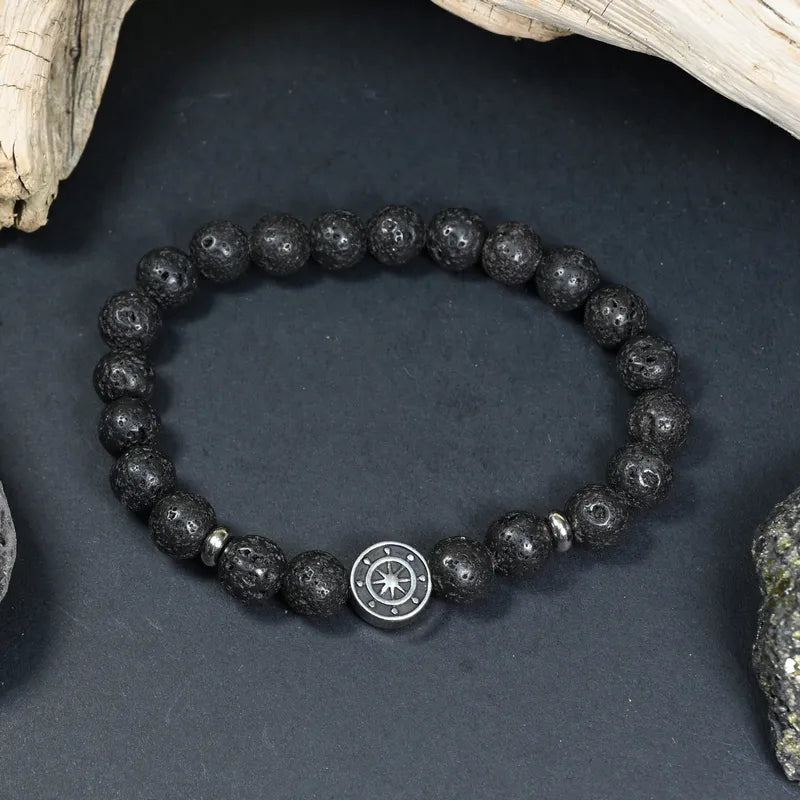 Bracelet Homme Pierre de Lave - Ancrage et Vitalité Marin