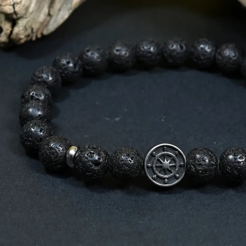 Bracelet Homme Pierre de Lave - Ancrage et Vitalité Marin