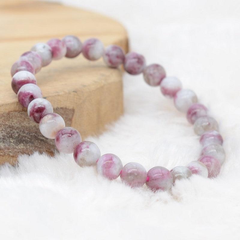 Bracelet "Amplificateur & Absorption" en Tourmaline Rose et Quartz - lespierresdubienetre