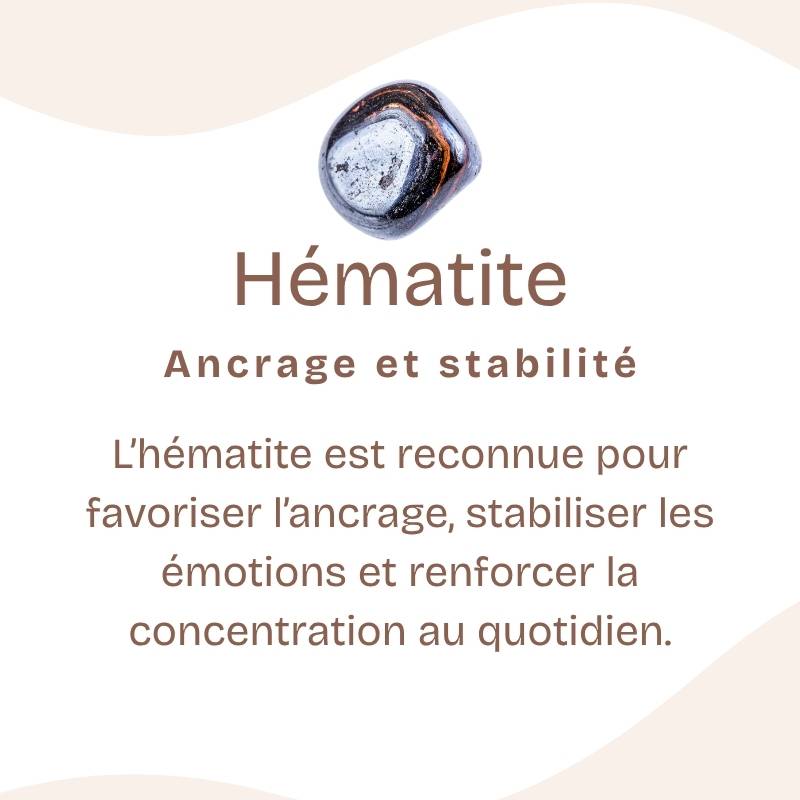 Pierre roulée "Dissipation" en Hématite (Lot de  40-45g)