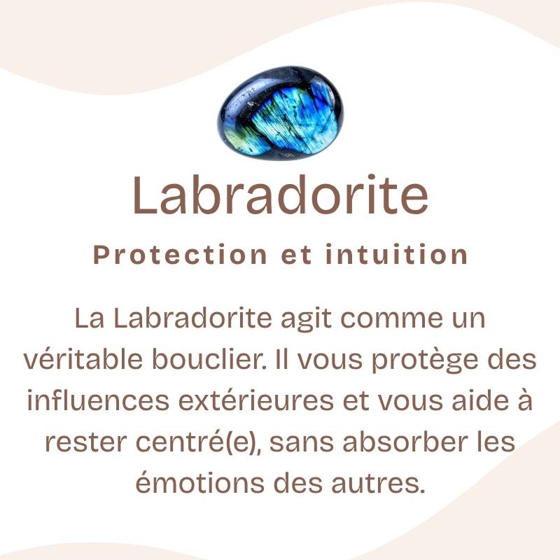 Boucles d'oreilles "Protection" en Labradorite Goutte (Argent 925)