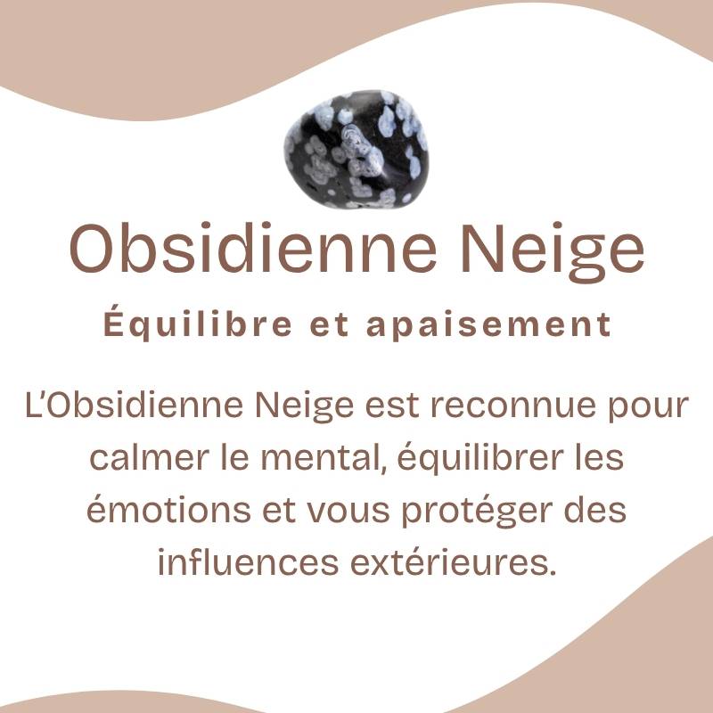 Pendentif Donut "Spontanéité" en Obsidienne neige