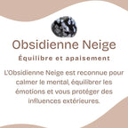 Pendentif Donut "Spontanéité" en Obsidienne neige