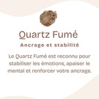 Bracelet "Lucidité" en Quartz Fumé (Coeur en Quartz)