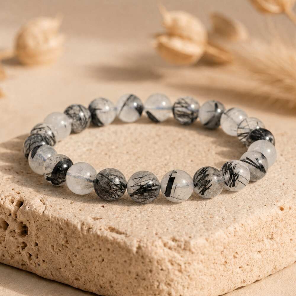 Bracelet "Purification et Protection" en Quartz & Tourmaline Noire