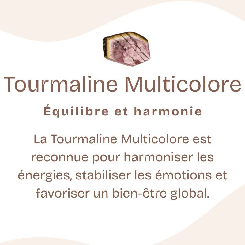 Bracelet roulé "Renfort" en Tourmaline Multicolore