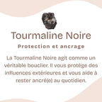 Bracelet "Absorption" en Tourmaline Noire (Coeur en Quartz)