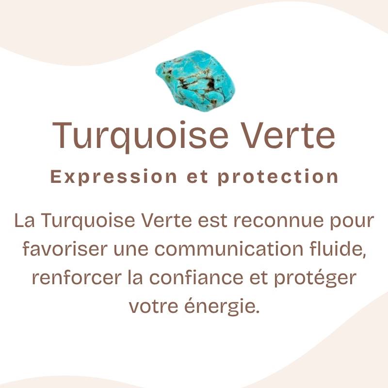 Bracelet "Positif" en Turquoise verte Chip