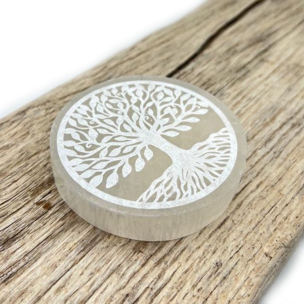 Fleur de Vie en Sélénite - Purifiez et Rechargez Vos Bijoux