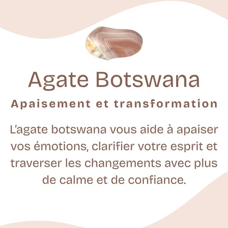 Bracelet "Chance" en Agate du Botswana Chip