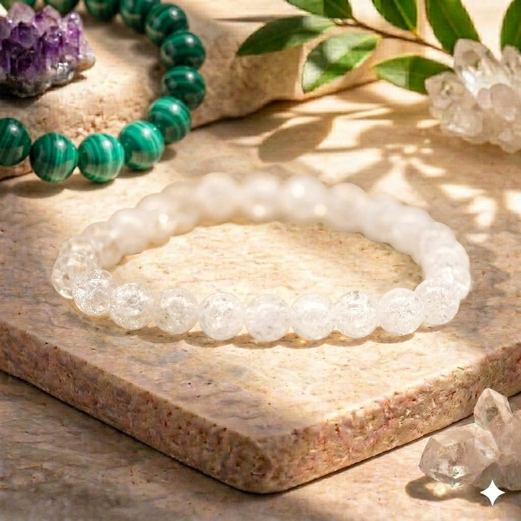 Bracelet "Amplificateur" en Quartz brisé (Cristal de Roche)