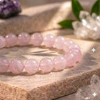 Bracelet "Amour" en Quartz Rose
